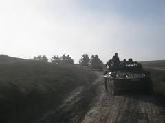 Columna del ERECO 2 durante un ejercicio "beta" en el CENAD de Chinchilla (Albacete)